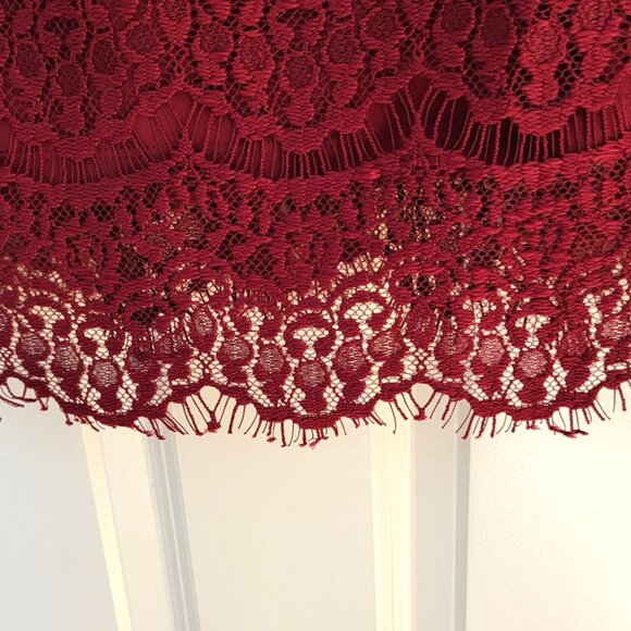 RN Studio By Ronnie Nicole Burgundy Lace Dress - Picture 6 of 9